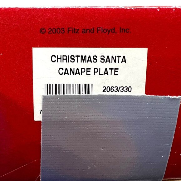 Fitz & Floyd Christmas Santa Canapé Plate Handcrafted Ceramic - Picture 5 of 9